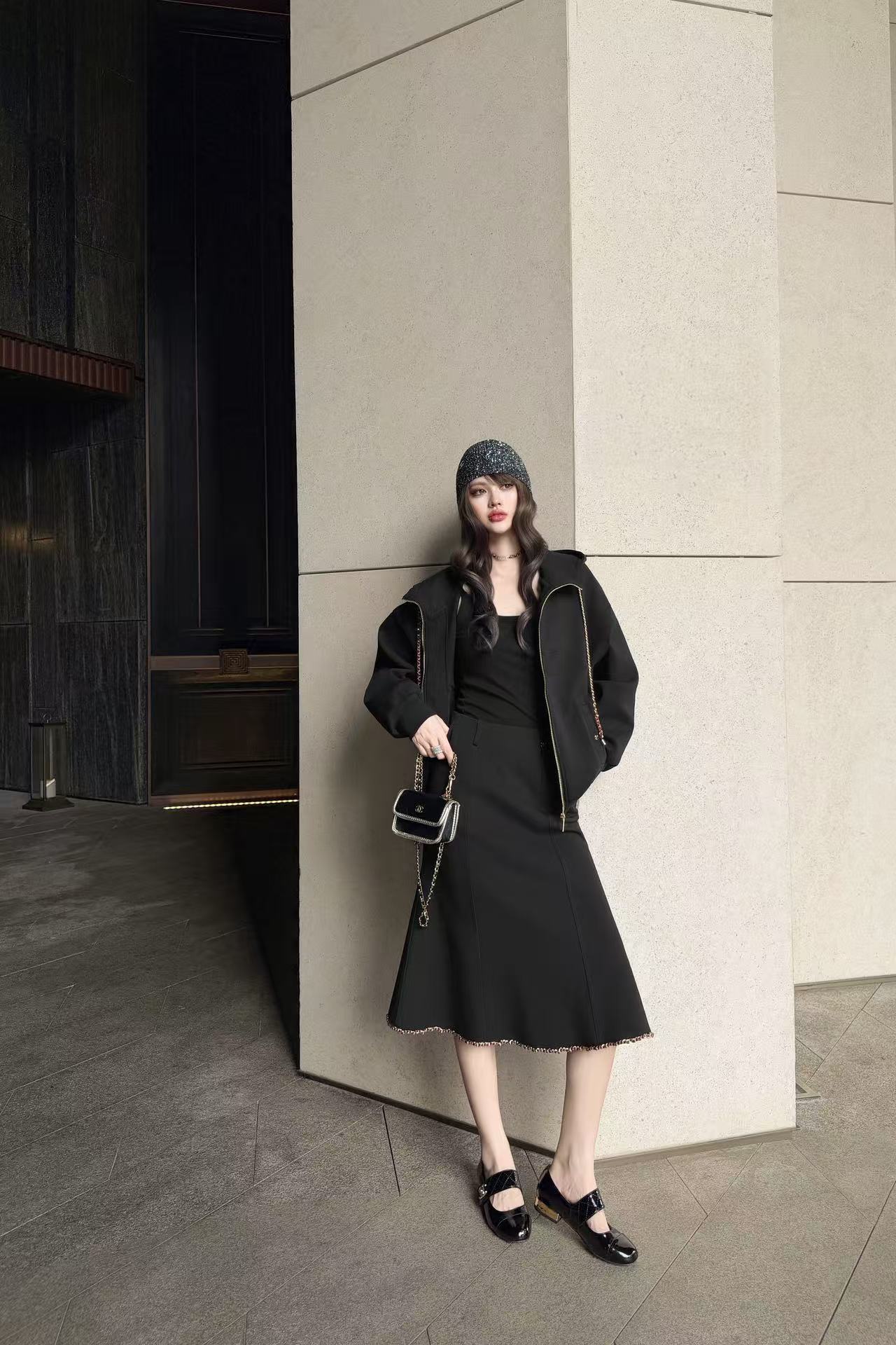 LV フード付きジャケット＋スカート セットアップ【50％割引+送料無料】