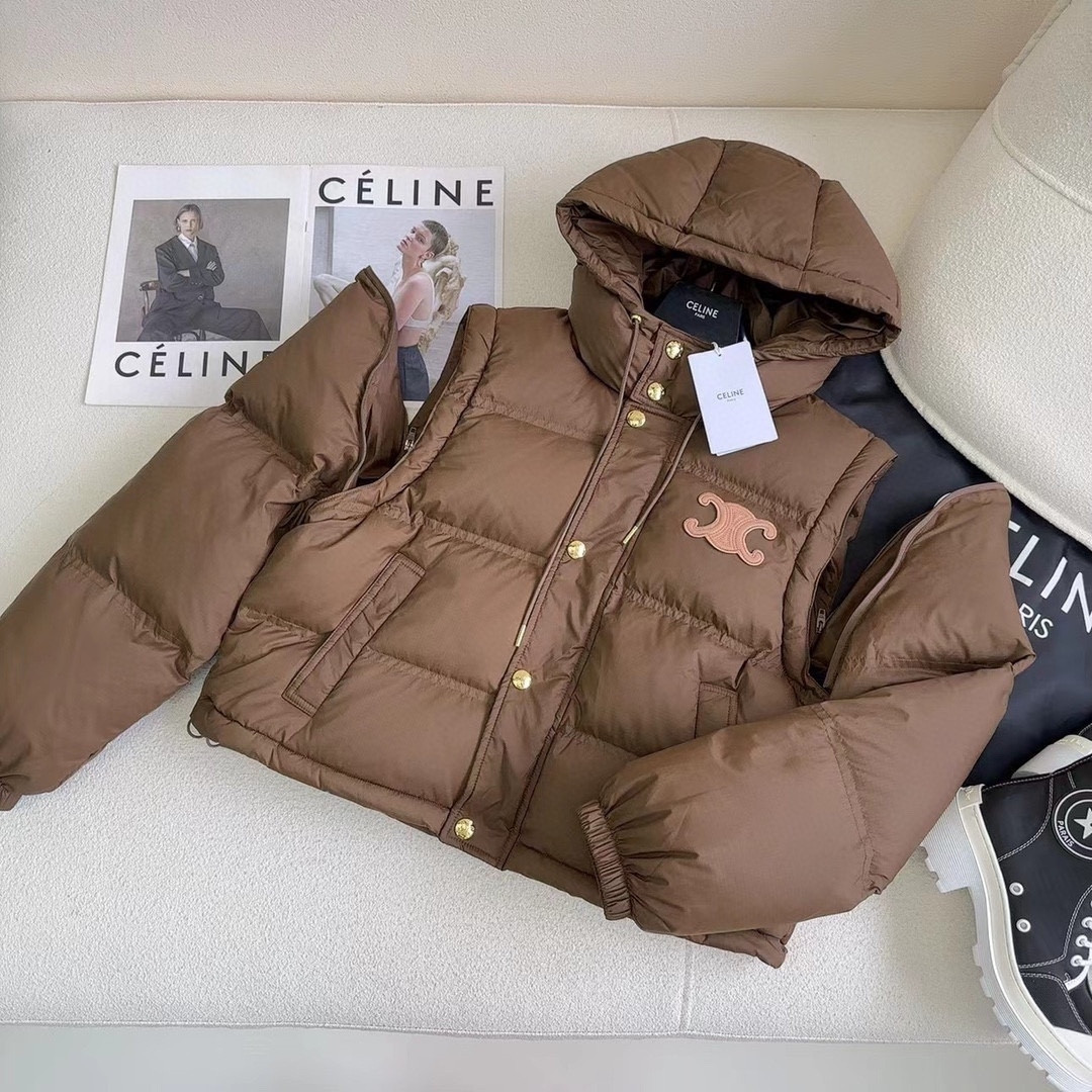 CELINE 袖取り外し可能ダウンジャケット