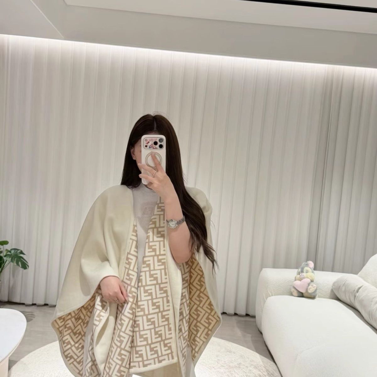 🧣フェンディ カシミヤショール（リバーシブル）