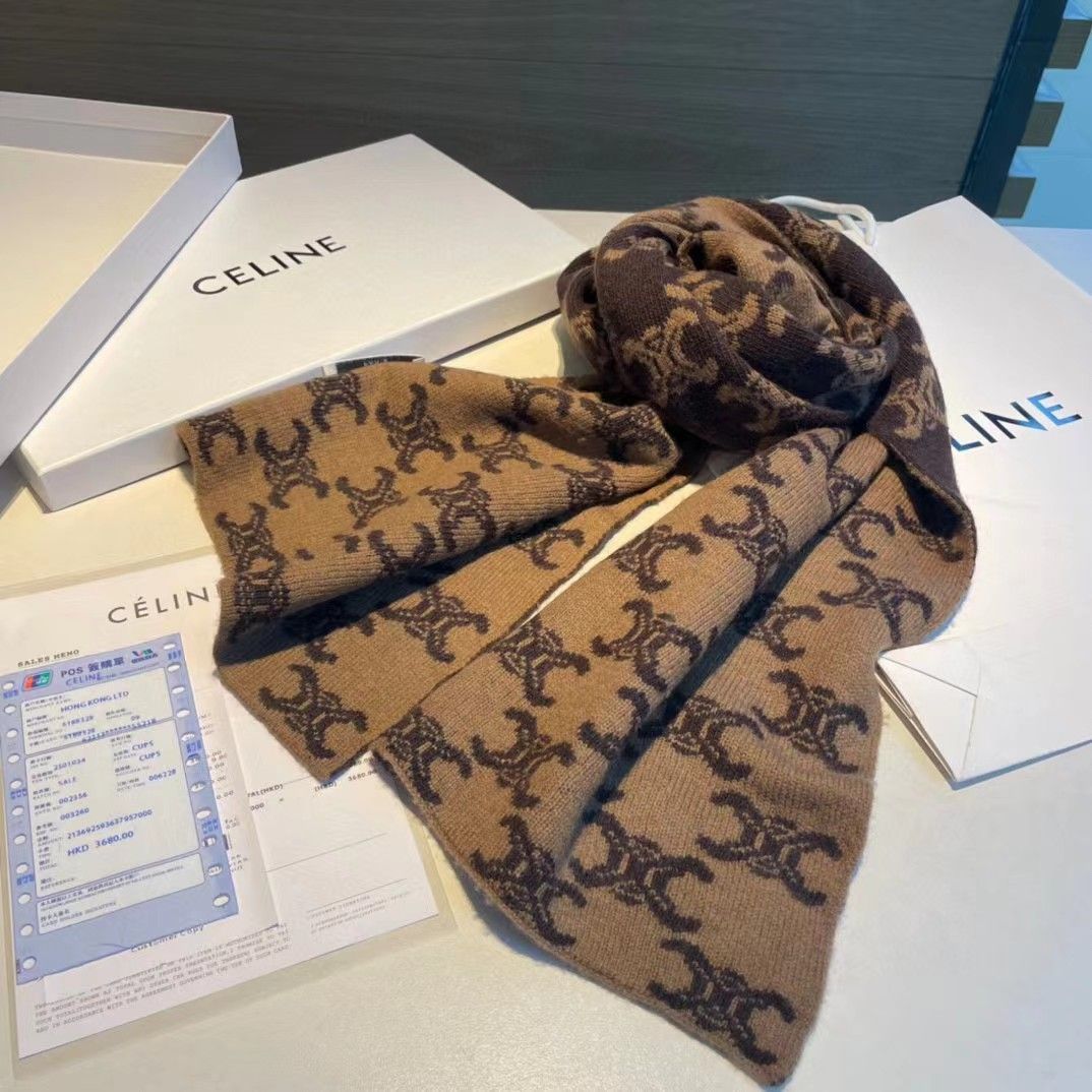 [CEL1NE]🧣リバーシブルウールスカーフ🧣【50％割引+送料無料】