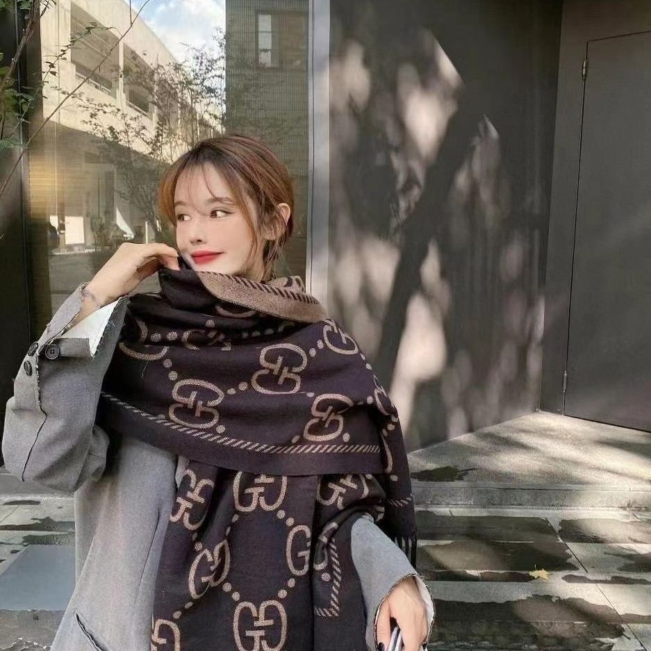 [GUCC1]🧣フリンジ付きリバーシブルスカーフ🧣【50％割引+送料無料】