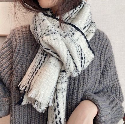 [CHANE1]🧣リバーシブルウールスカーフ🧣【50％割引+送料無料】