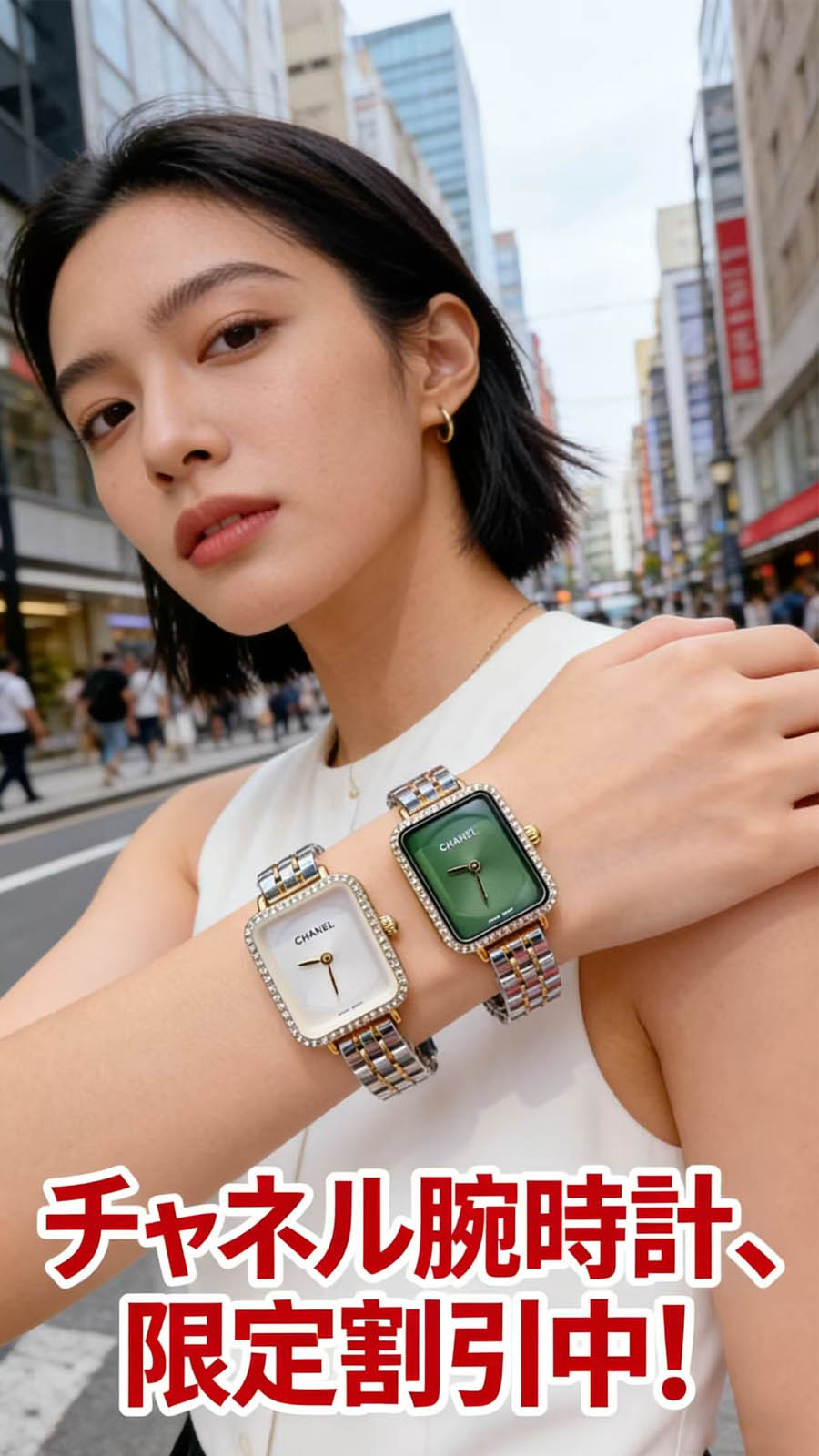 ⌚CHANE1ダイヤモンドスクエアレディースウォッチ🎁