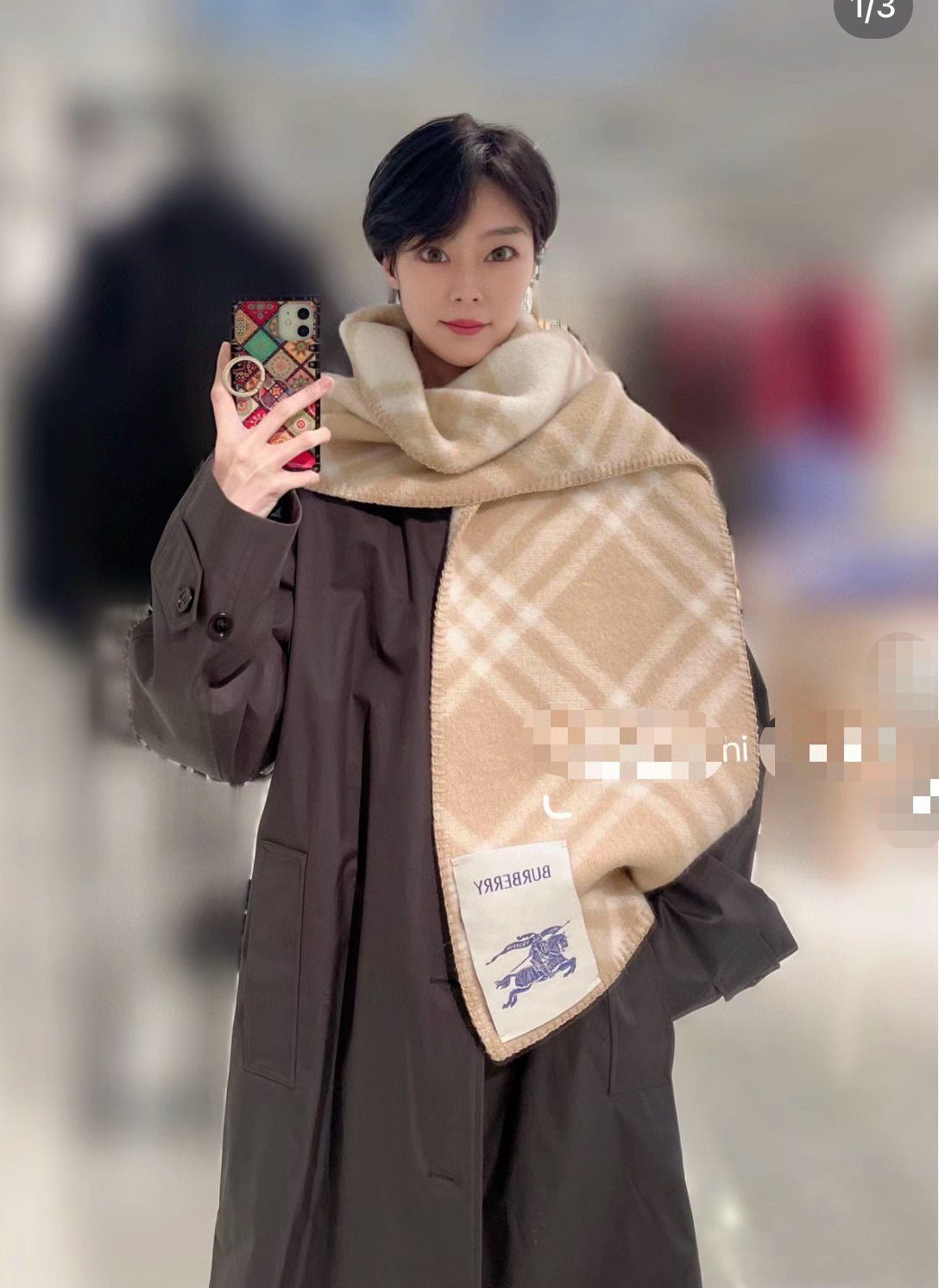 [BURBERR丫]🧣カラーブロック カシミア スカーフ🧣【50％割引+送料無料】