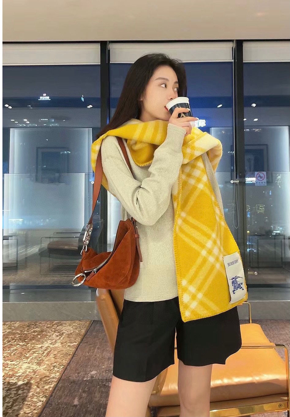 [BURBERR丫]🧣カラーブロック カシミア スカーフ🧣【50％割引+送料無料】