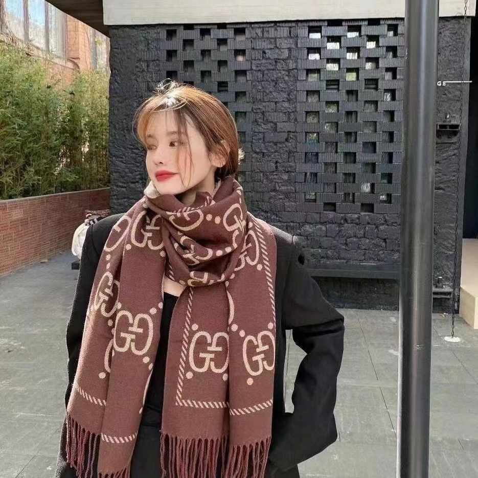 [GUCC1]🧣フリンジ付きリバーシブルスカーフ🧣【50％割引+送料無料】