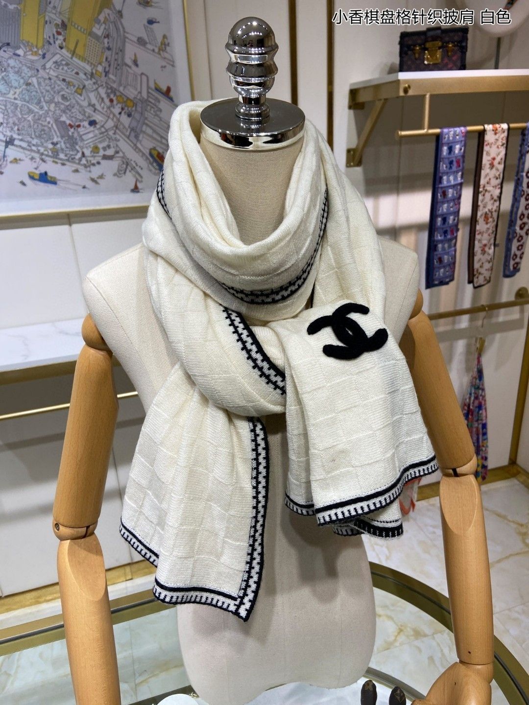 [CHANE1]🧣リバーシブルウールスカーフ🧣【50％割引+送料無料】