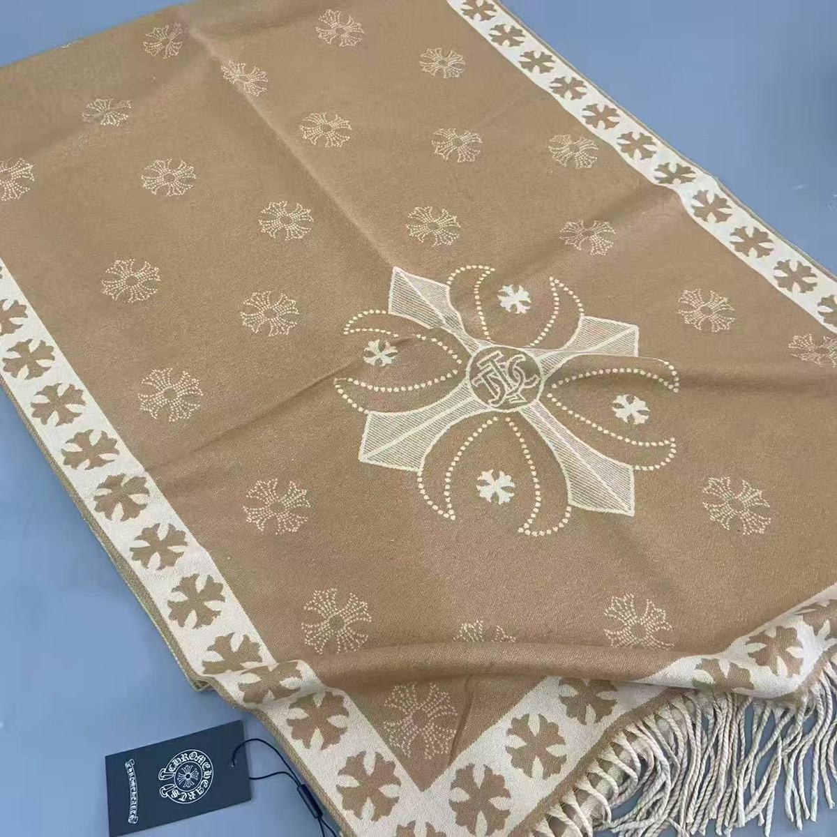 🧣クロムハーツ クロス柄スカーフ【50％割引+送料無料】