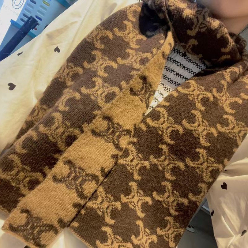 [CEL1NE]🧣リバーシブルウールスカーフ🧣【50％割引+送料無料】