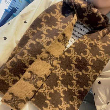 [CEL1NE]🧣リバーシブルウールスカーフ🧣【50％割引+送料無料】