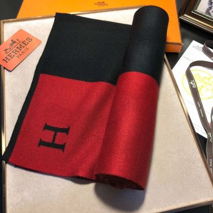 [HERME5]🧣カラーブロック カシミア スカーフ🧣【50％割引+送料無料】