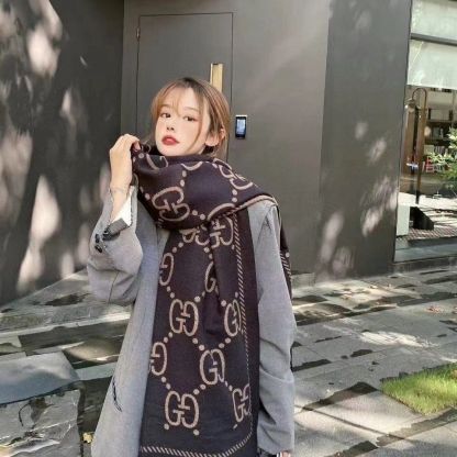 [GUCC1]🧣フリンジ付きリバーシブルスカーフ🧣【50％割引+送料無料】