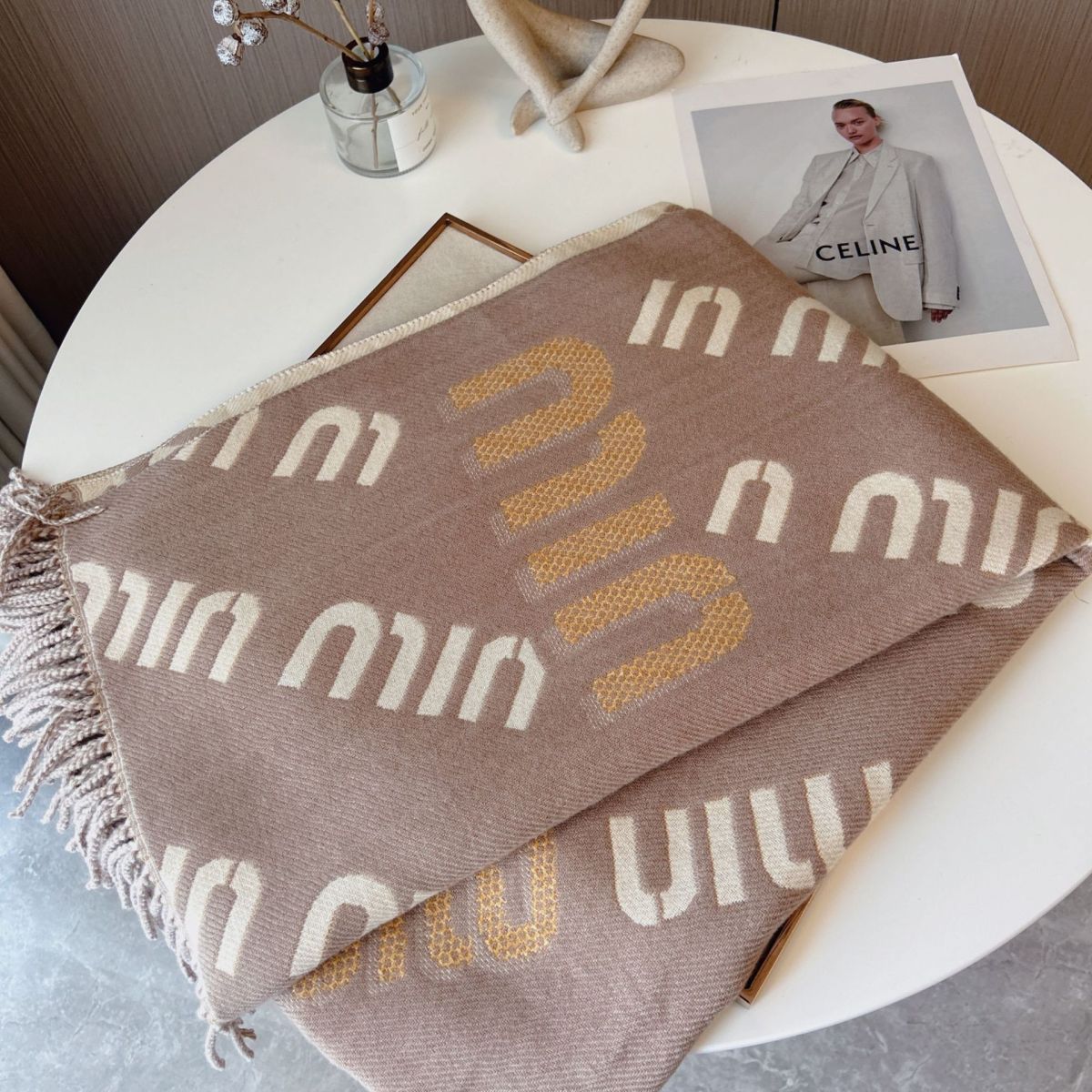 [M1UM1U]🧣リバーシブルフリンジスカーフ🧣【50％割引+送料無料】