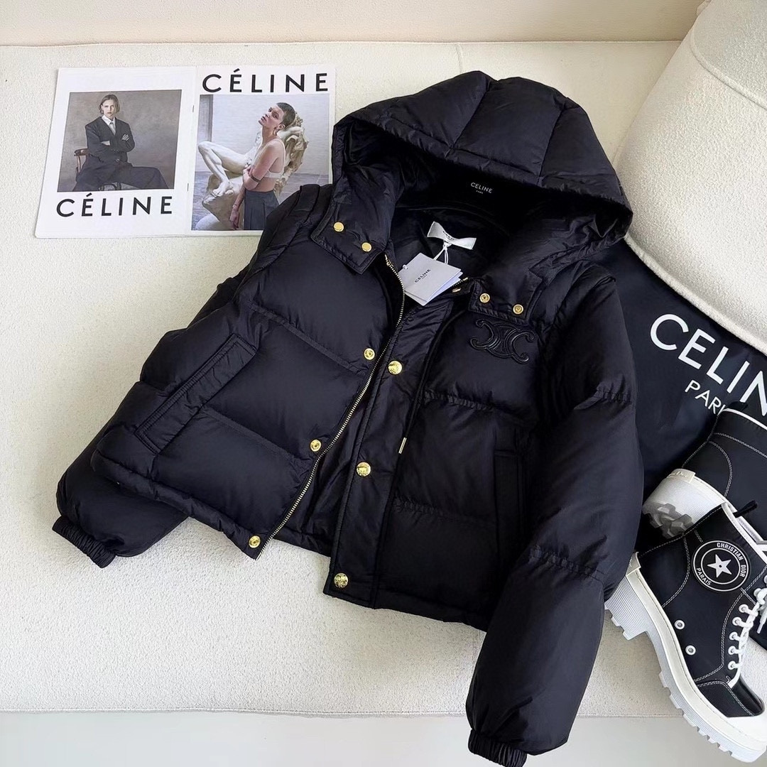 CELINE 袖取り外し可能ダウンジャケット