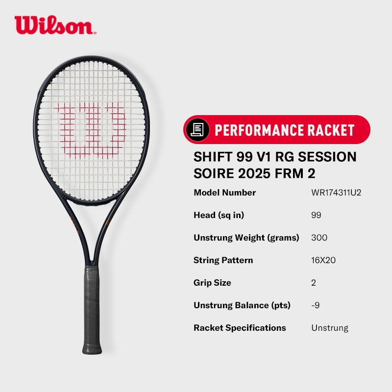 Wilson Shift 99 V1 Roland Garros 2025 Session de Soirée Tennis Racket