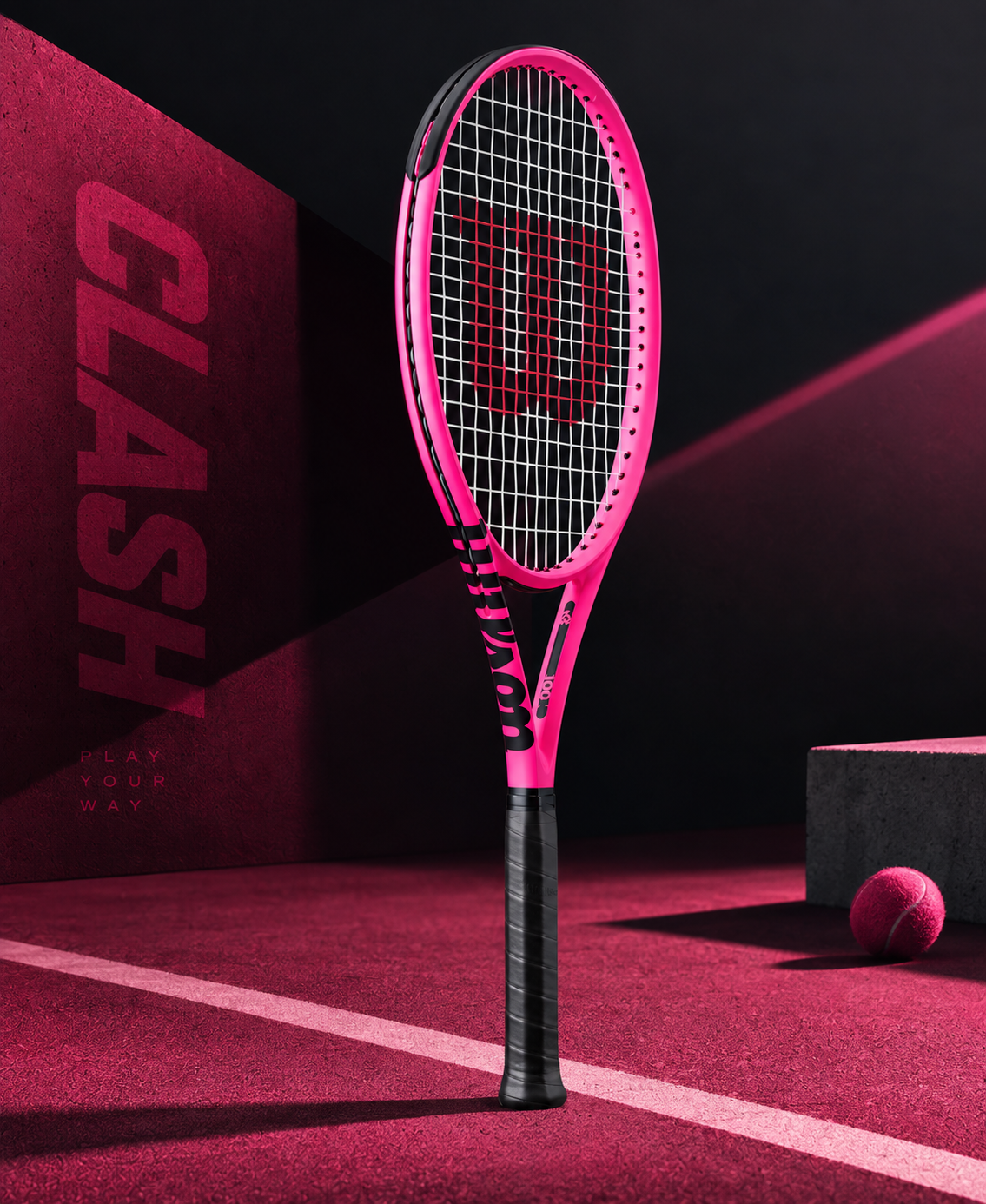 [2026 New] Wilson Neon Pink Clash 100L V3 Tennis Racket (Unstrung)