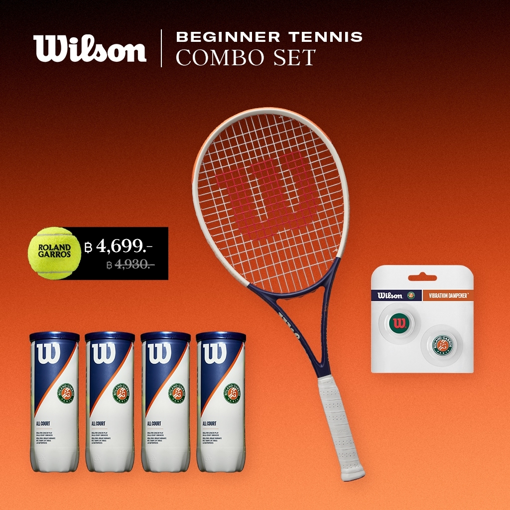 Wilson Beginner Kit Roland Garros Triumph Grip 2 Combo Set