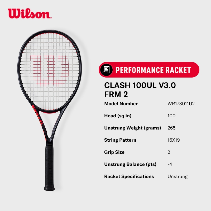 Wilson Clash 100UL V3 Tennis Racket (Unstrung)