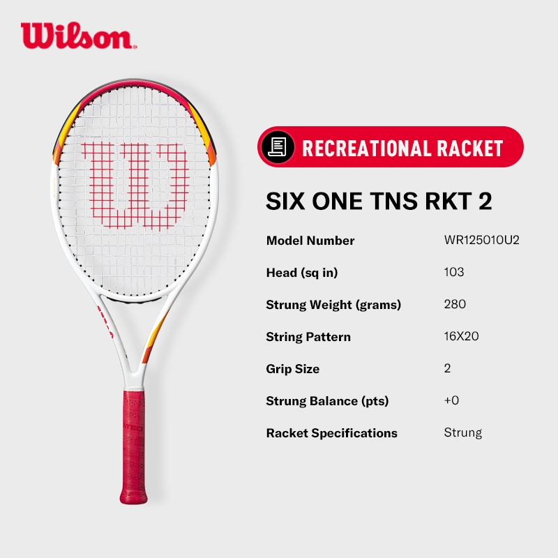 Wilson Six One Recreational Tennis Racket (Pre-Strung)