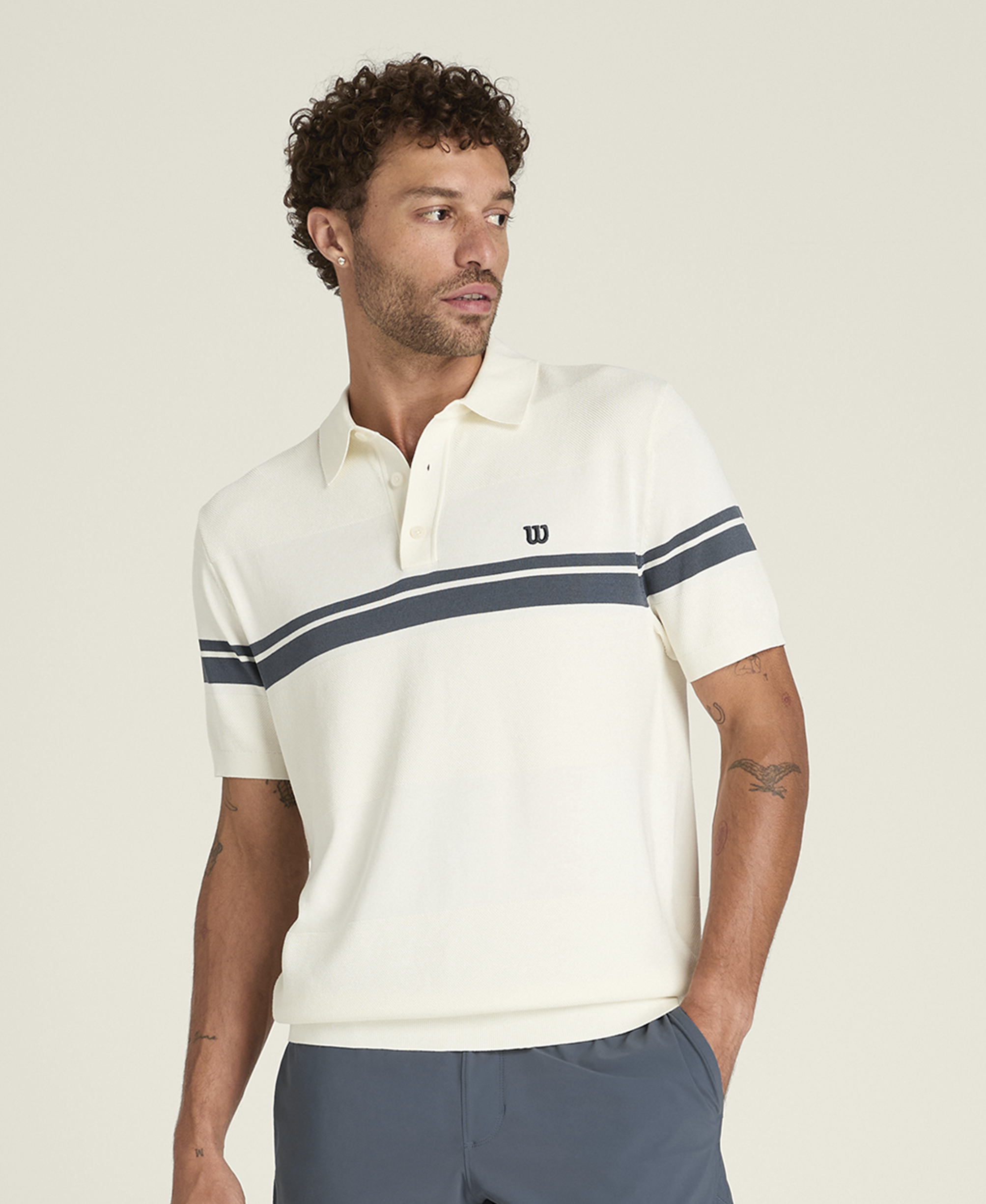 Wilson Courtside Knit Stripe Polo