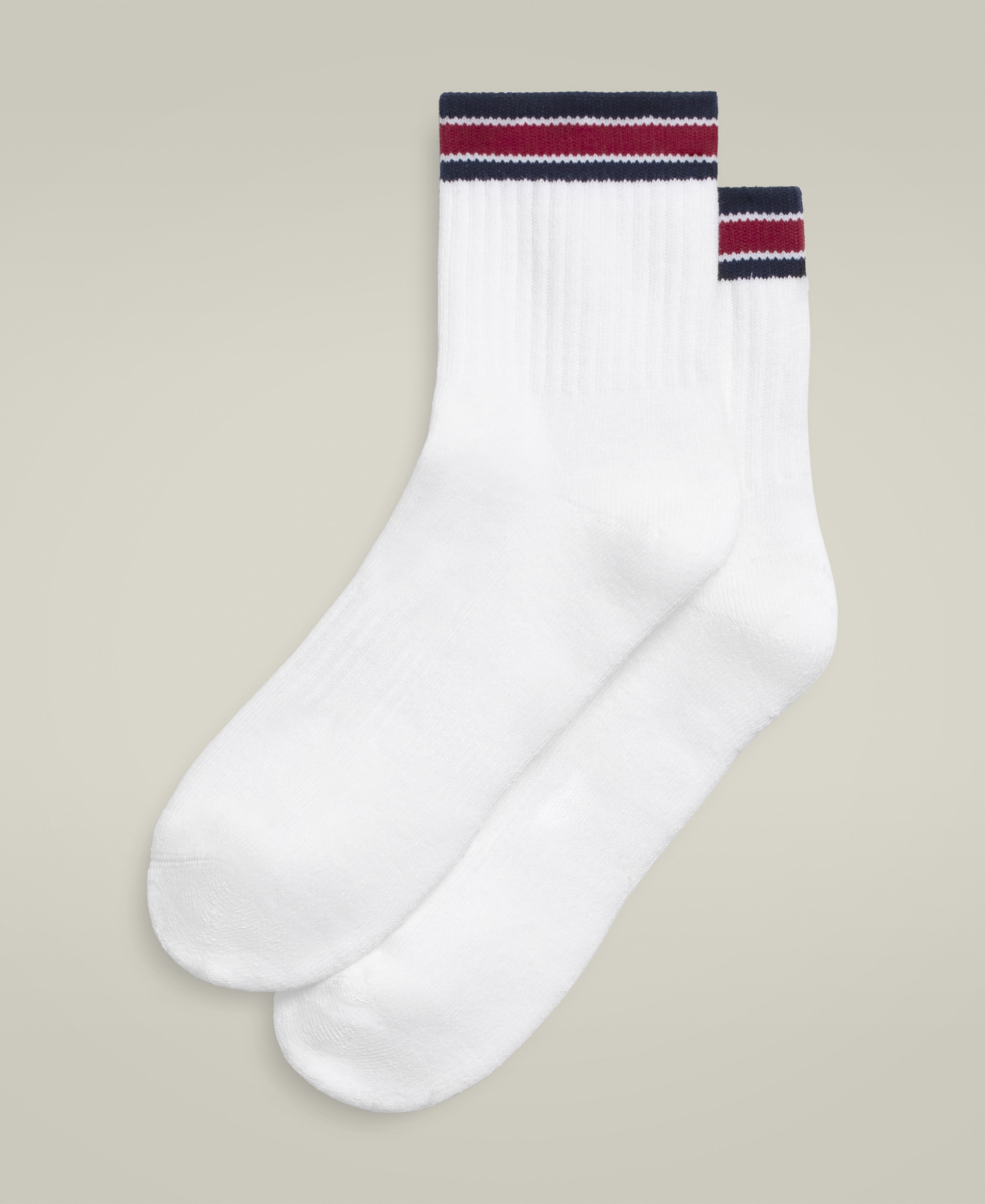 U QUARTER TOP STRIPE SOCKS BRIGHT WHITE/ RED STRIPE