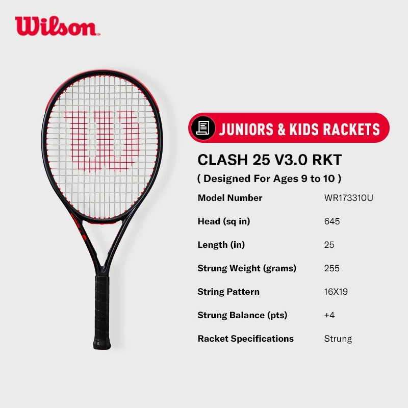 Wilson Clash 25"/26" V3 Junior Tennis Racket (Pre-Strung)