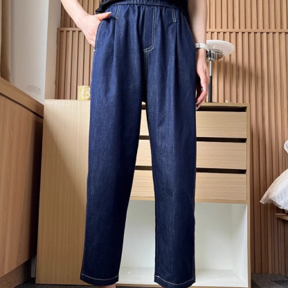 Dark Blue Eight Points Jeans Women