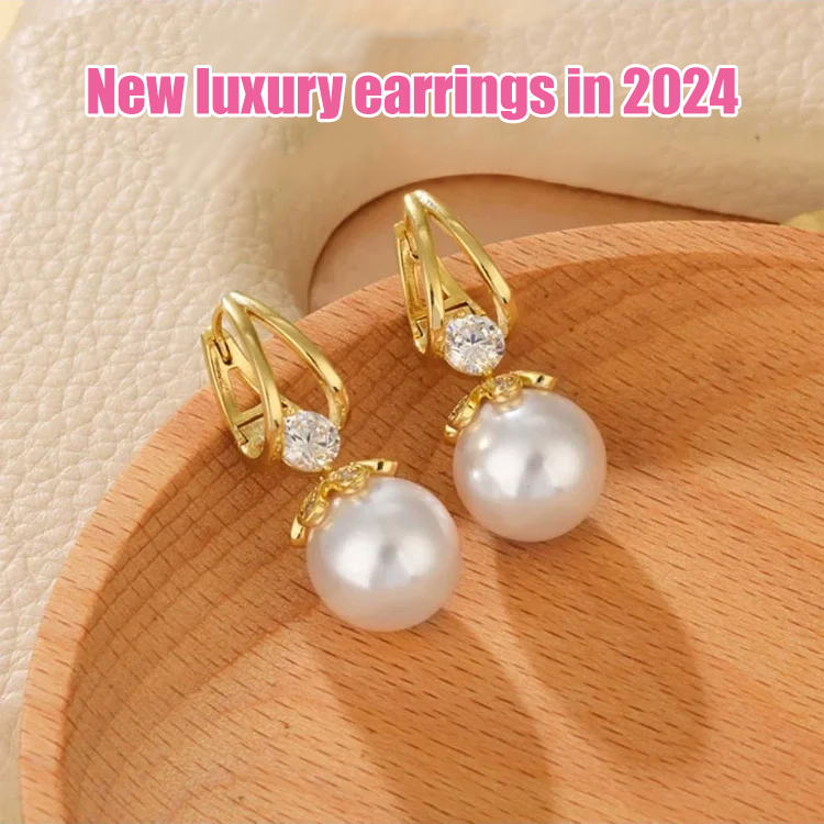 Premium Natural Deep Sea Shellfish Bead Earrings, Precious deep sea pearls, long-lasting color retention, dazzling and charming