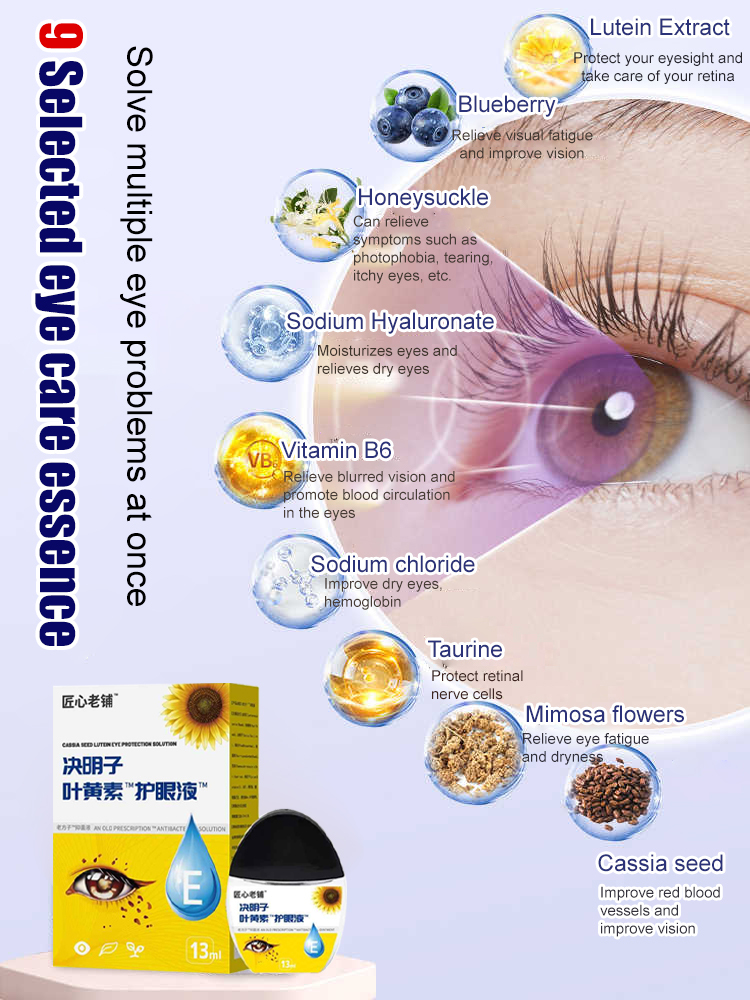 Cassia seed lutein eye drops