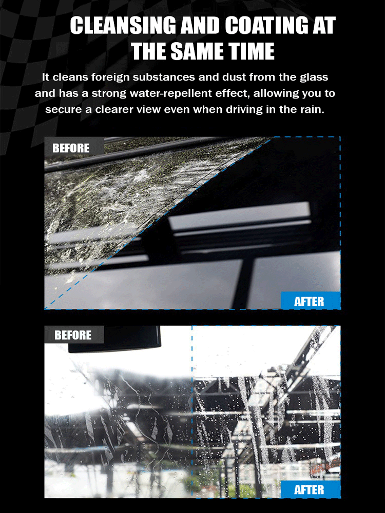 Newly upgraded German eco-friendly nanotechnology dissolves oil film in 3 seconds, cleanly removing it with a single wipe without damaging the glass, providing long-lasting protection and a bright, lasting shine.
