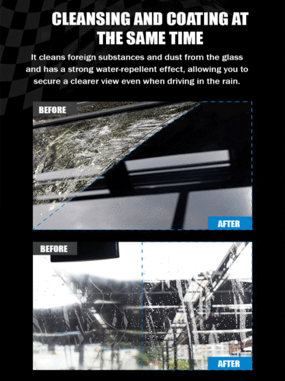 Newly upgraded German eco-friendly nanotechnology dissolves oil film in 3 seconds, cleanly removing it with a single wipe without damaging the glass, providing long-lasting protection and a bright, lasting shine.