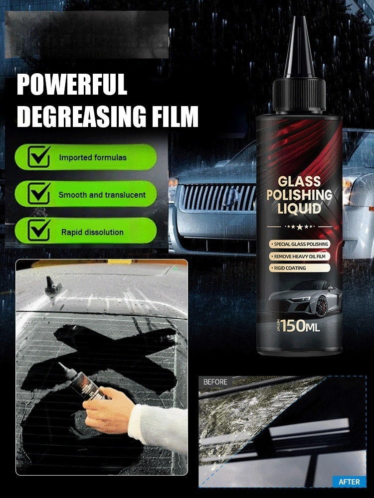 Newly upgraded German eco-friendly nanotechnology dissolves oil film in 3 seconds, cleanly removing it with a single wipe without damaging the glass, providing long-lasting protection and a bright, lasting shine.