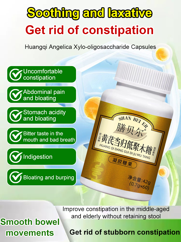 Astragalus and Angelica xylo-oligosaccharide capsules for relaxing bowels and laxatives