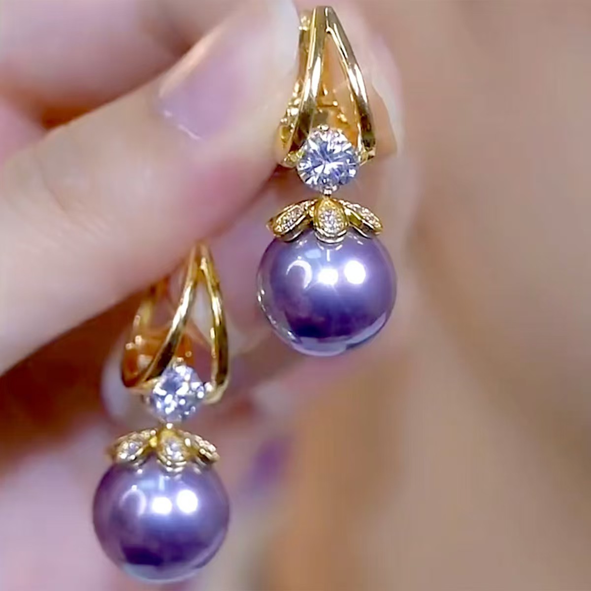 Premium Natural Deep Sea Shellfish Bead Earrings, Precious deep sea pearls, long-lasting color retention, dazzling and charming