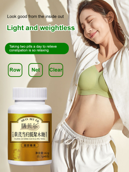 Astragalus and Angelica xylo-oligosaccharide capsules for relaxing bowels and laxatives