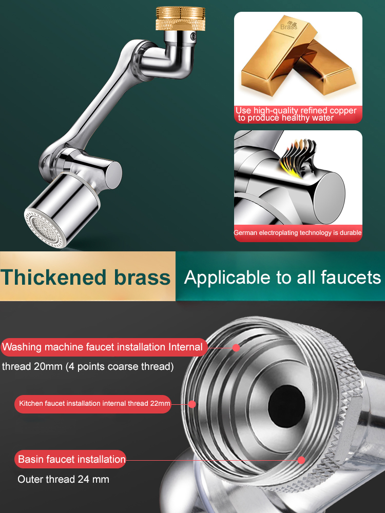 [Multi-function mechanical arm extension and rotation] Splash-proof faucet