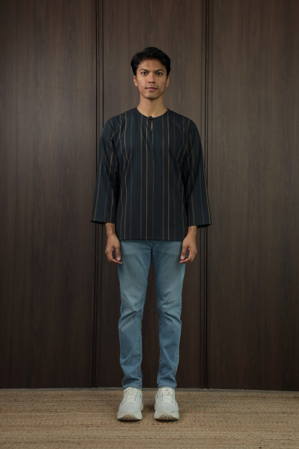 SAMPANA - STRIPE CHARCOAL TANGERINE