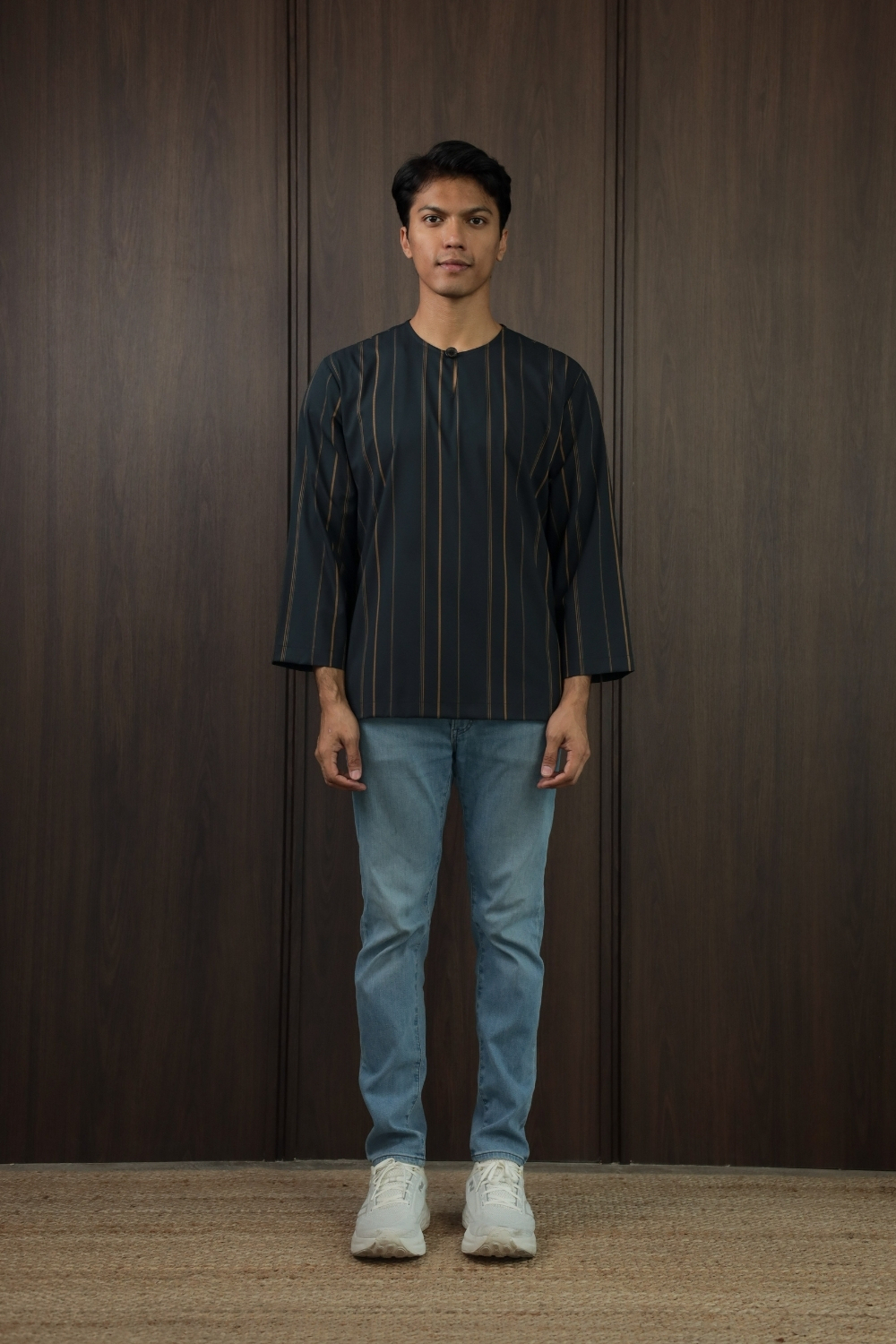 SAMPANA - STRIPE CHARCOAL TANGERINE