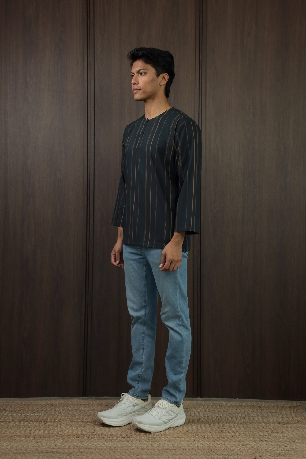 SAMPANA - STRIPE CHARCOAL TANGERINE