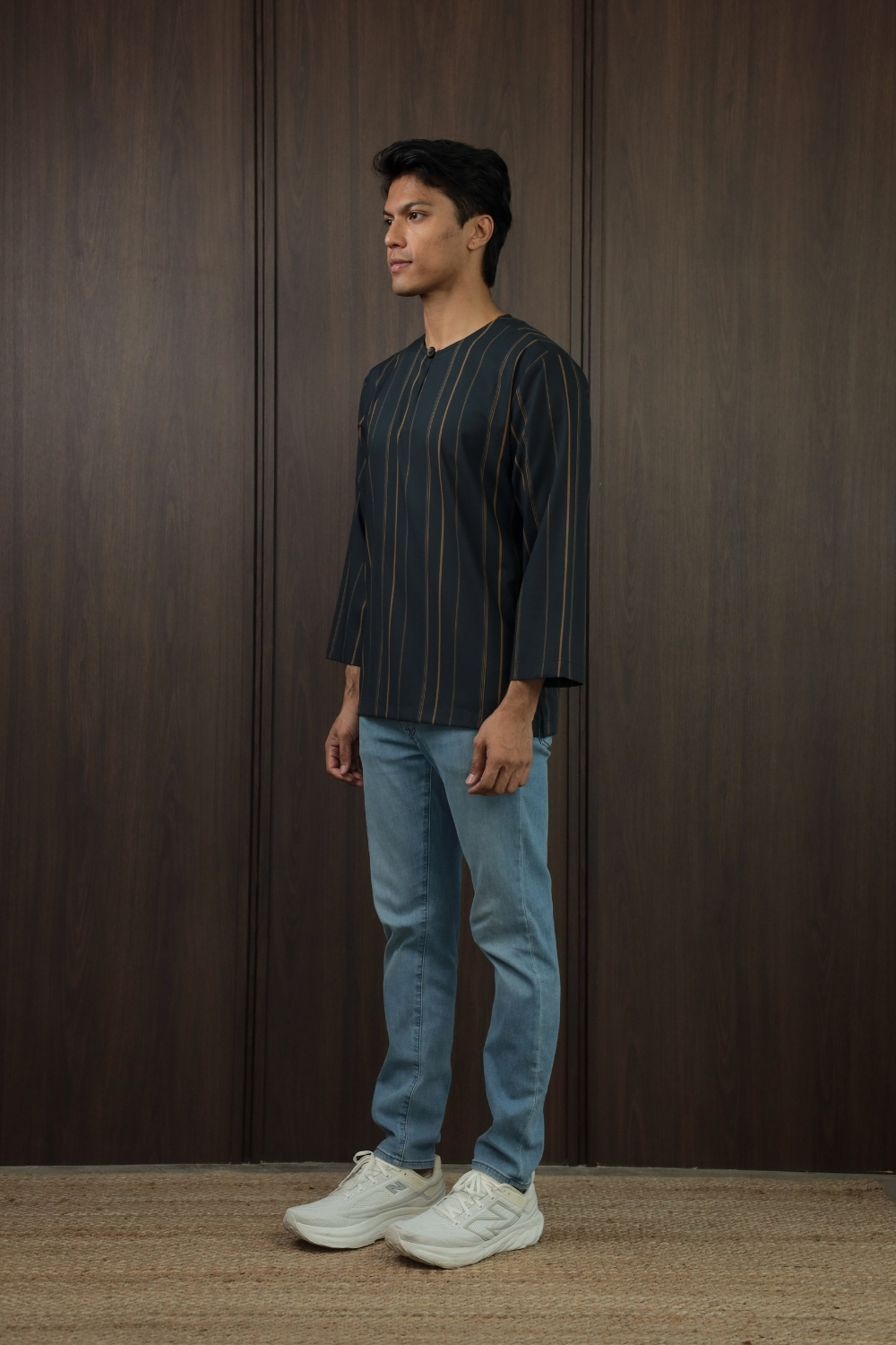 SAMPANA - STRIPE CHARCOAL TANGERINE