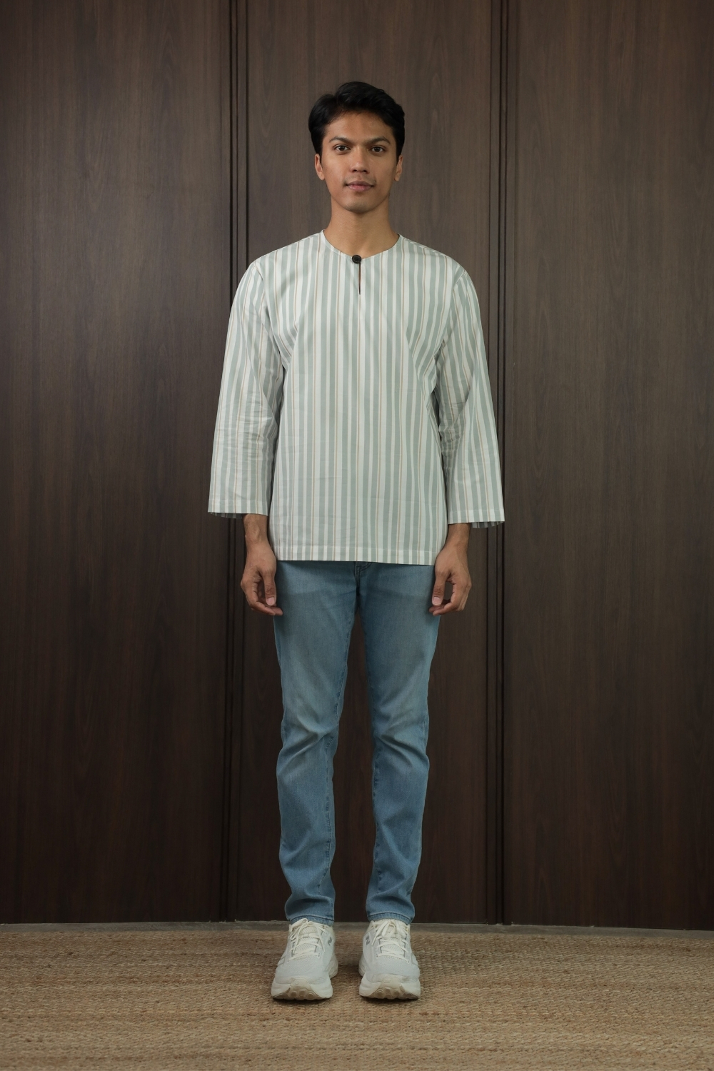 SAMPANA - STRIPE DUSTY GREEN