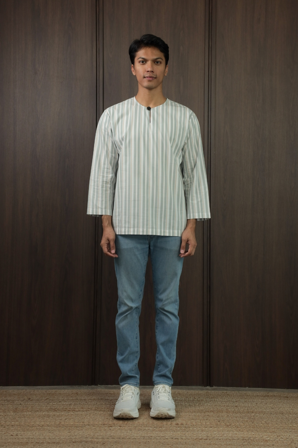 SAMPANA - STRIPE DUSTY GREEN