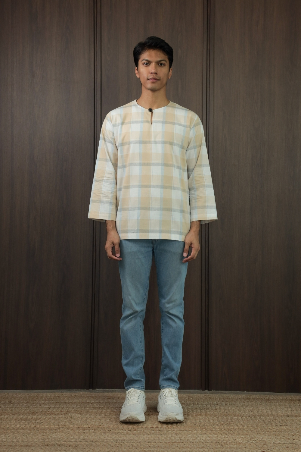 SAMPANA - CHECKED SOFT BROWN