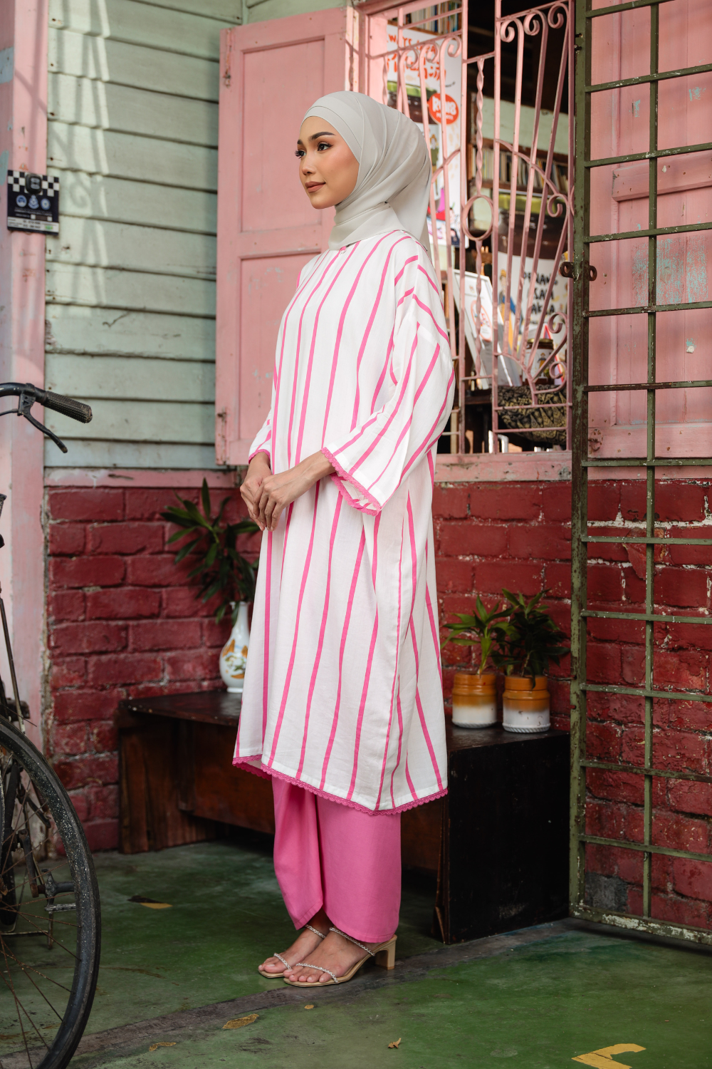 KURONG RAHIMAH - STRIPE PINK