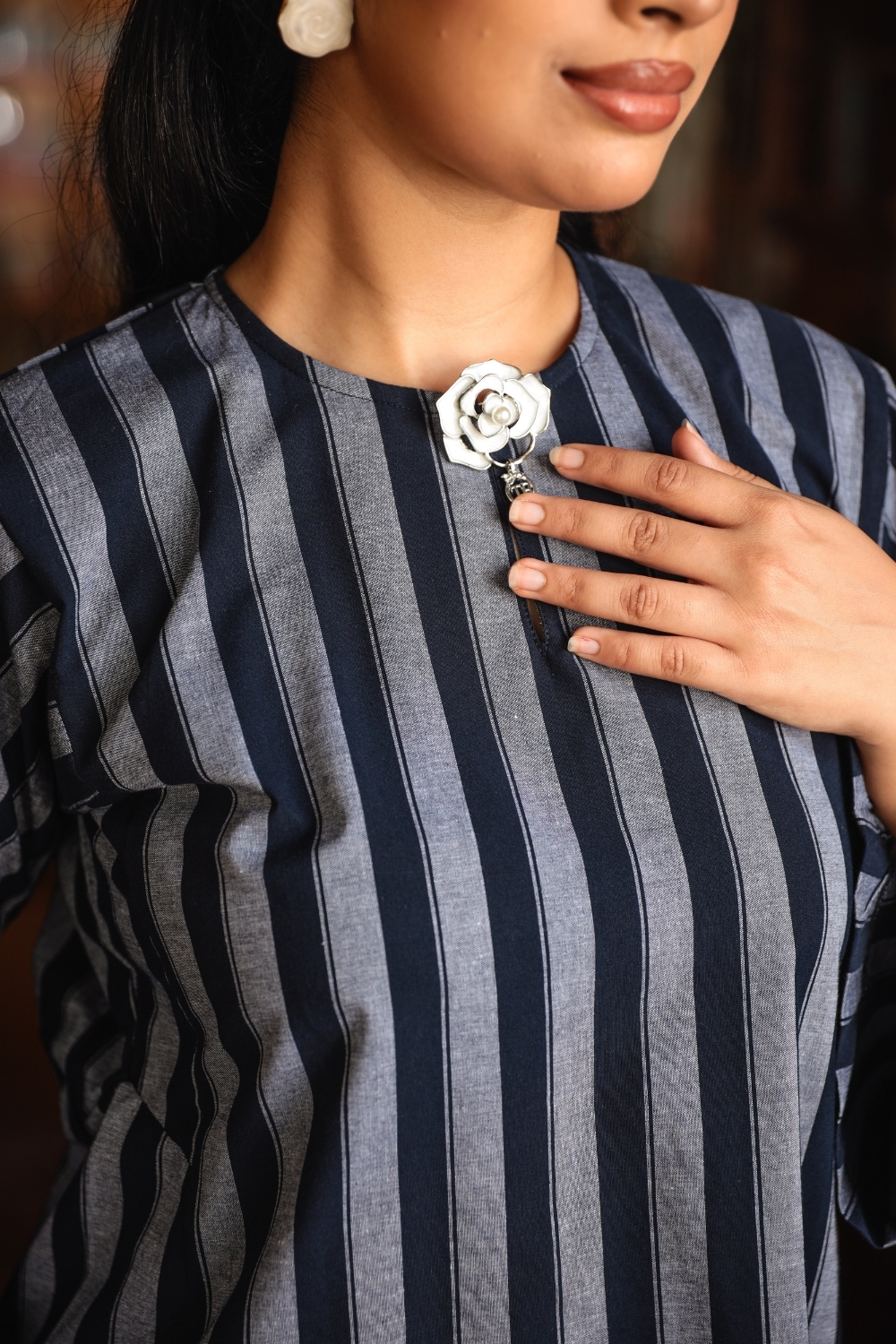 KURONG ROKIAH - NAVY BLUE 