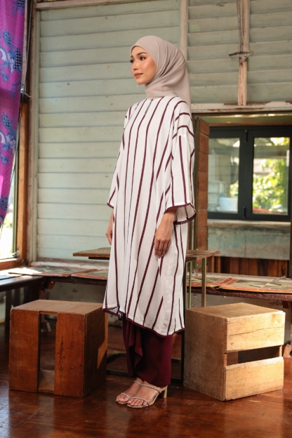 KURONG RAHIMAH - STRIPE BURGUNDY