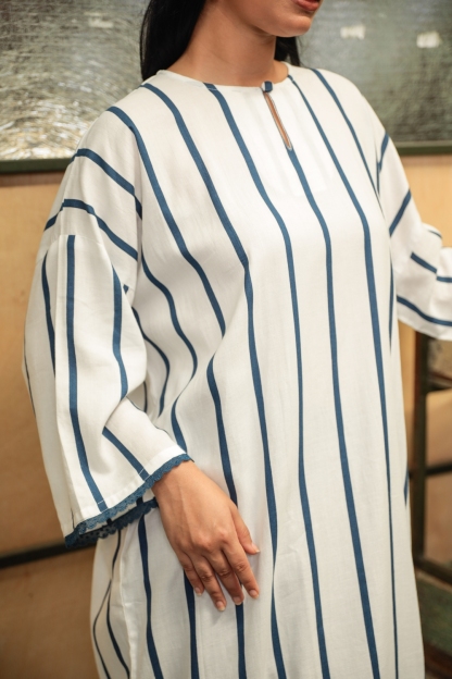 KURONG RAHIMAH - STRIPE NAVY BLUE