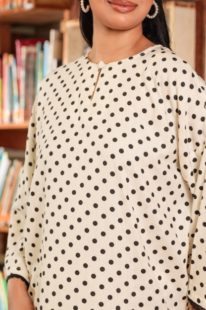 KURONG RAHIMAH - POLKA WHITE BLACK
