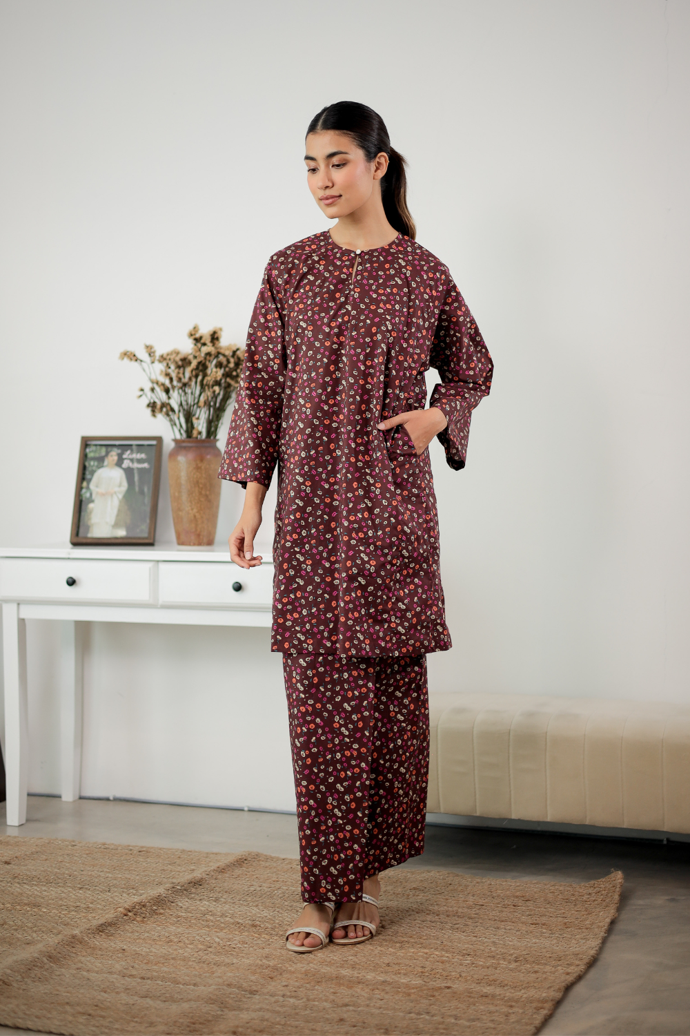 KURONG LELA - BROWN MIX FLOWER 