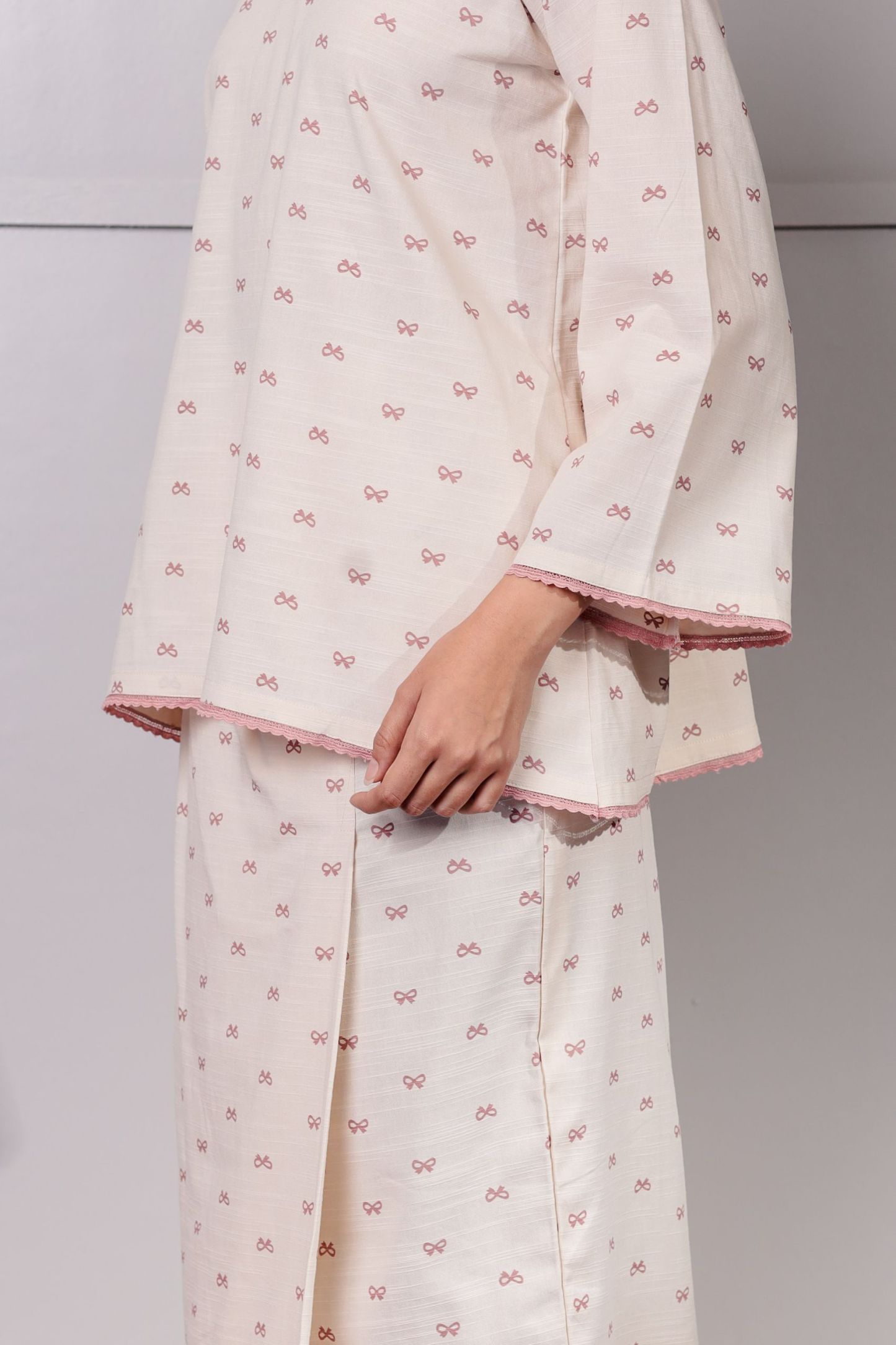 KURONG ASIAH - RIBBON DUSTY PINK